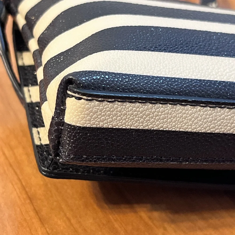 Kate Spade Navy and White Striped Crossbody Bag - Picture 7 of 13